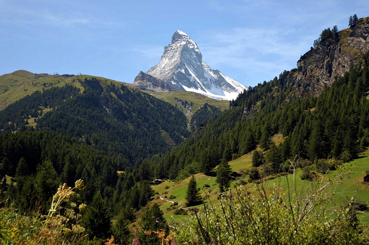 Das Matterhorn aus Richtung Zermatt am 05.08.09.