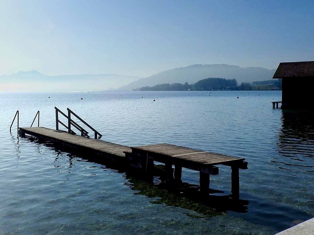  Der (Bade)Steg  bei Seewalchen/Attersee; 200208