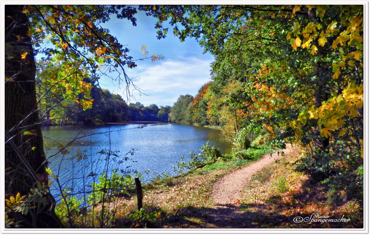 Der Brunausee bei Bispingen/Behringen in der Lüneburger Heide, Mitte Oktober 2018.