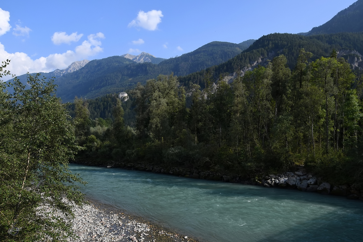 Der Fluss Drau im gleichnamigen Tal bei Potschling. (August 2019)