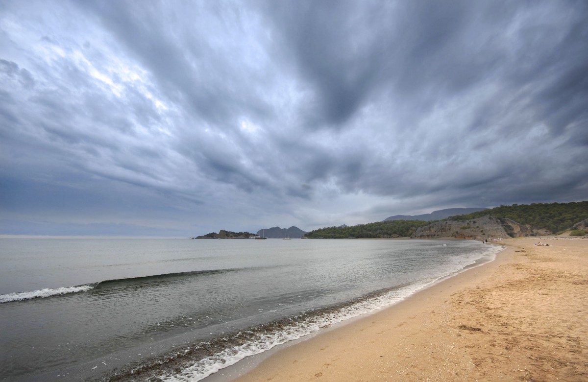 Der Iztuzu Strand südlich von Dalyan. Aufnahme: Oktober 2010.