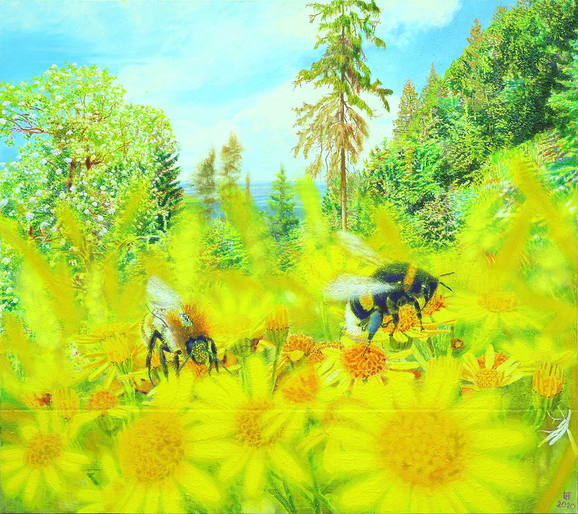  Der Natur ihre Freiheit I , Gemälde: Öl, Ölpastell auf Baumwolle + Holz, 2020, 107 x 120 cm 