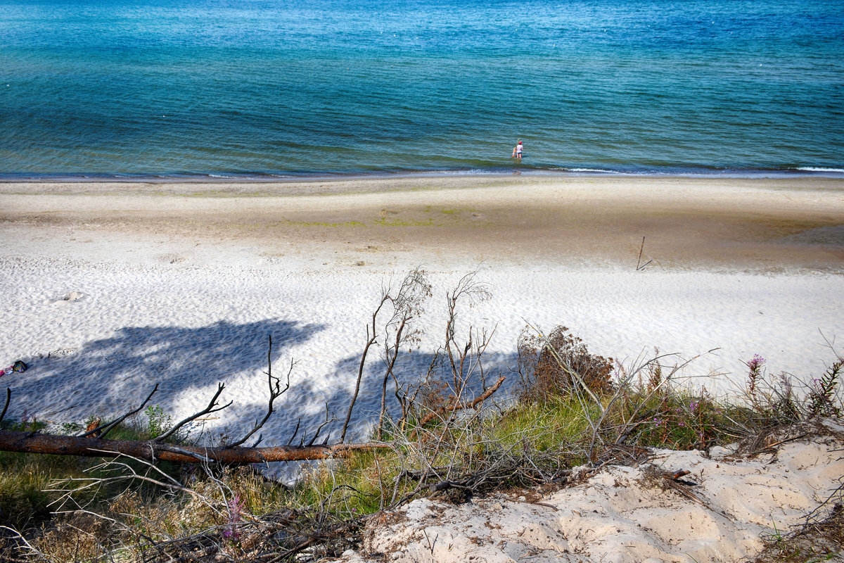 Der Ostseestrand vor Poddabie (deutsch neu Strand) in Hinterpommern. Aufnahme: 20. August 2020.