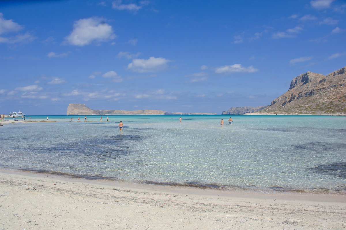 Der Strand von Balos auf der Insel Kreta. Aufnahme: 20. Oktober 2016.