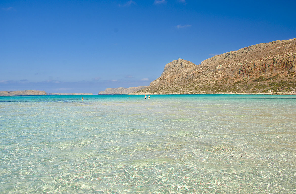 Der Strand vor Balos auf der Insel Kreta. Aufnahme: 20. Oktober 2016.