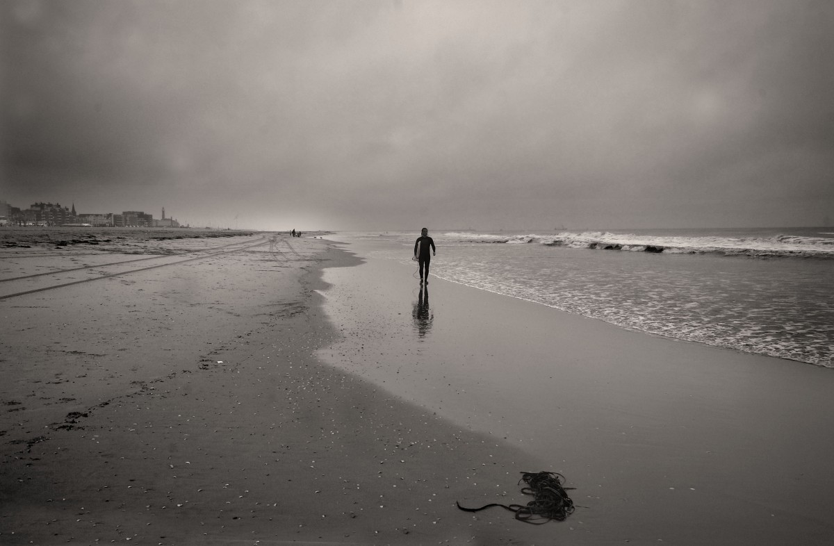 Der Strand vor Scheveningen. Aufnahme: Oktober 2011.