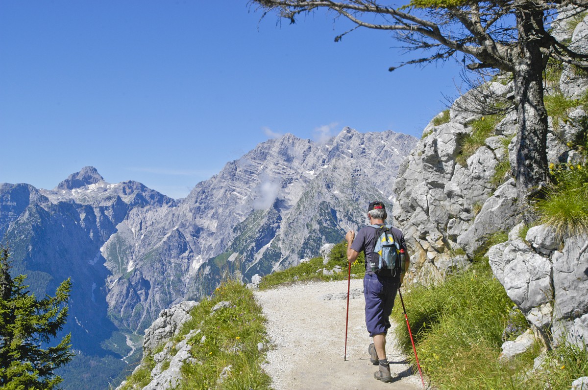 Der Weg zum Aussichtspunkt Jenner im Berchtesgadener Land. Aufnahme: Juli 2008.