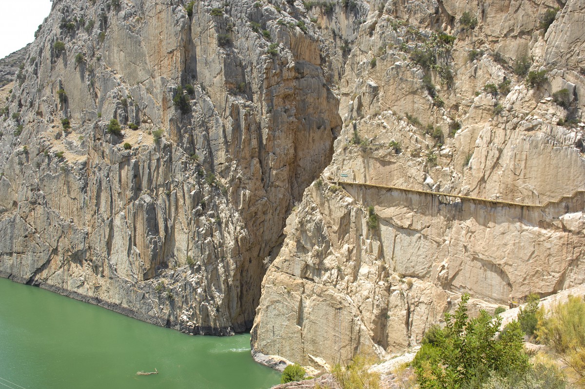 Desfiladero de los Gaitanes bei El Chorro in Andalusien. Aufnahmedatum: 15. Juli 2014.