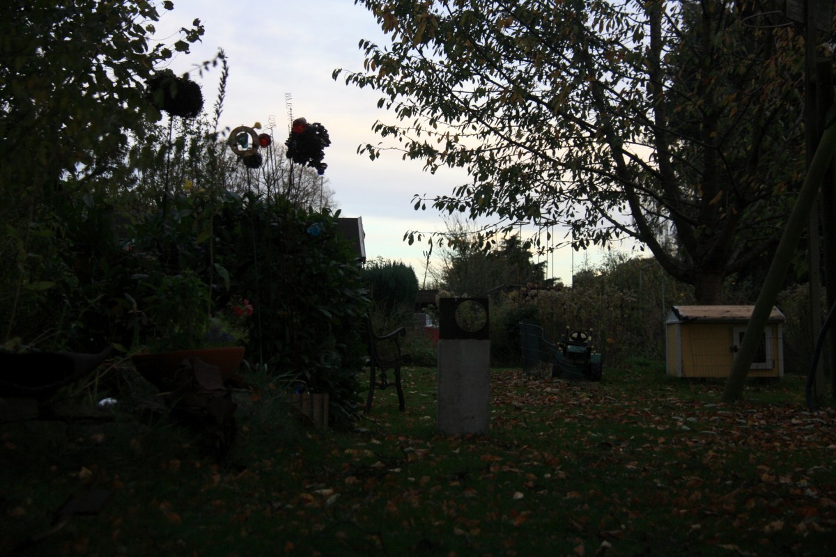 Die Abendstimmung im Garten.
Aufgenommen in Kohlscheid-Bank am Abend vom 31.10.2013.