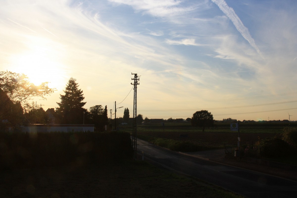 Die Abendstimmung in Kohlscheid-Bank am 27.9.2013.