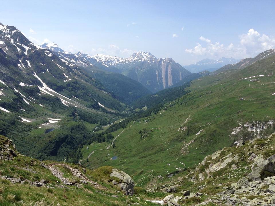 Die Aussicht von der Mittlerberg Hütte im Binntal, am 13.7.2013