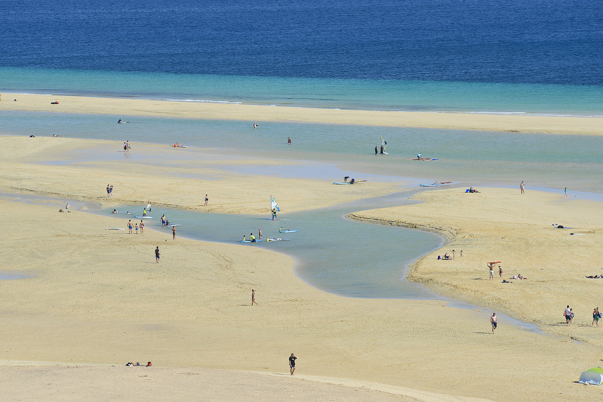 Die berühmte Lagune in Risco El Paso bei Playas de Sotavento auf der Insel Fuerteventura. Aufnahme: 18. Oktober 2017.