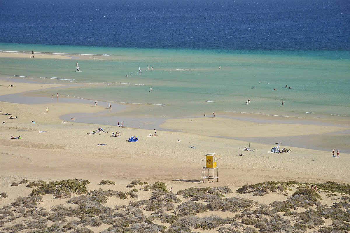 Die berühmte Lagune in Risco El Paso bei Playas de Sotavento auf der Insel Fuerteventura. Aufnahme: 18. Oktober 2017.