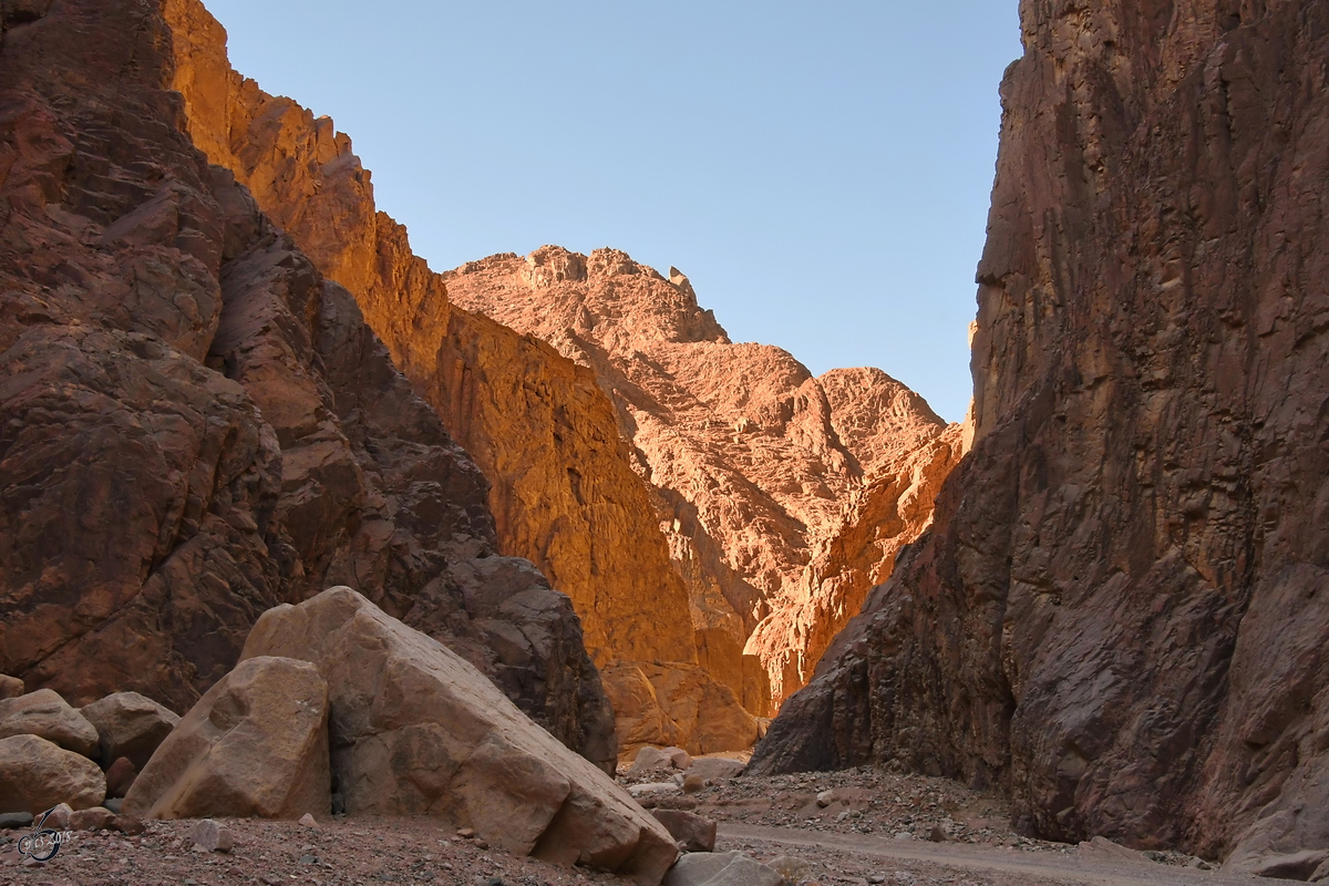 Die Canyonlandschaft auf der Sinai-Halbinsel. (Dezember 2018)