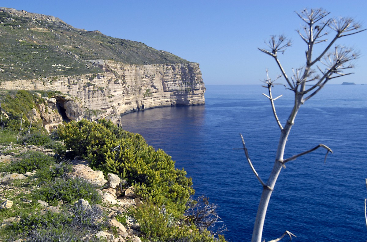 Die Dingli Cliffs an der Südwestküste von der Insel Malta. Aufnahme: Oktober 2006.