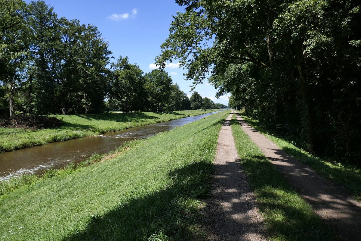 die Dreisam westlich von Freiburg im Juli 2019