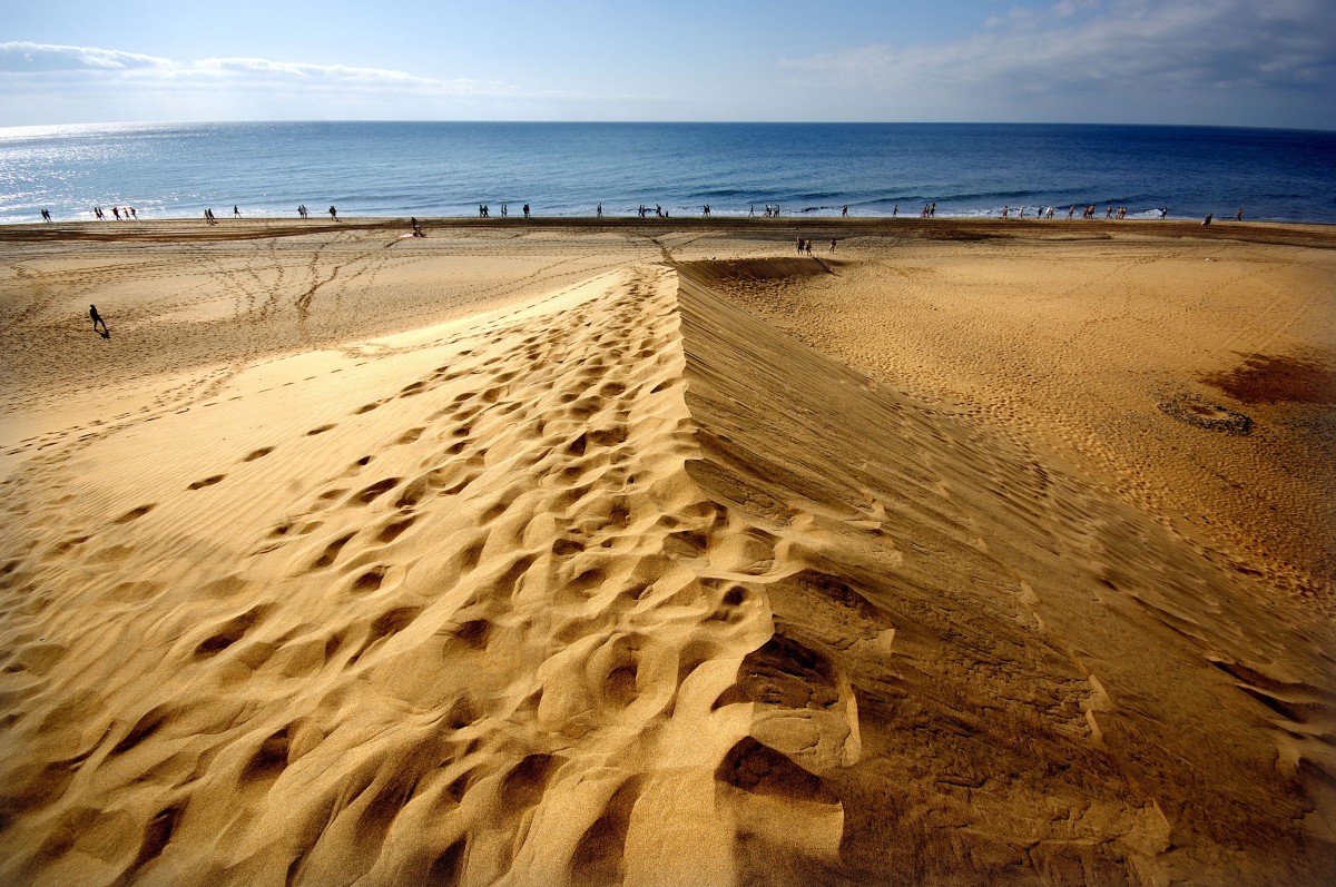 Die Dünen von Maspalomas - Gran Canaria. Aufnahme: Oktober 2009.