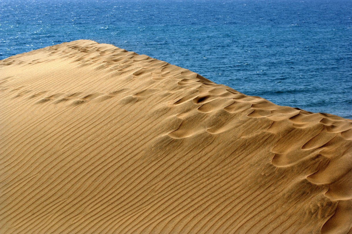 Die Dünen von Maspalomas - Gran Canaria. Aufnahme: Oktober 2009.