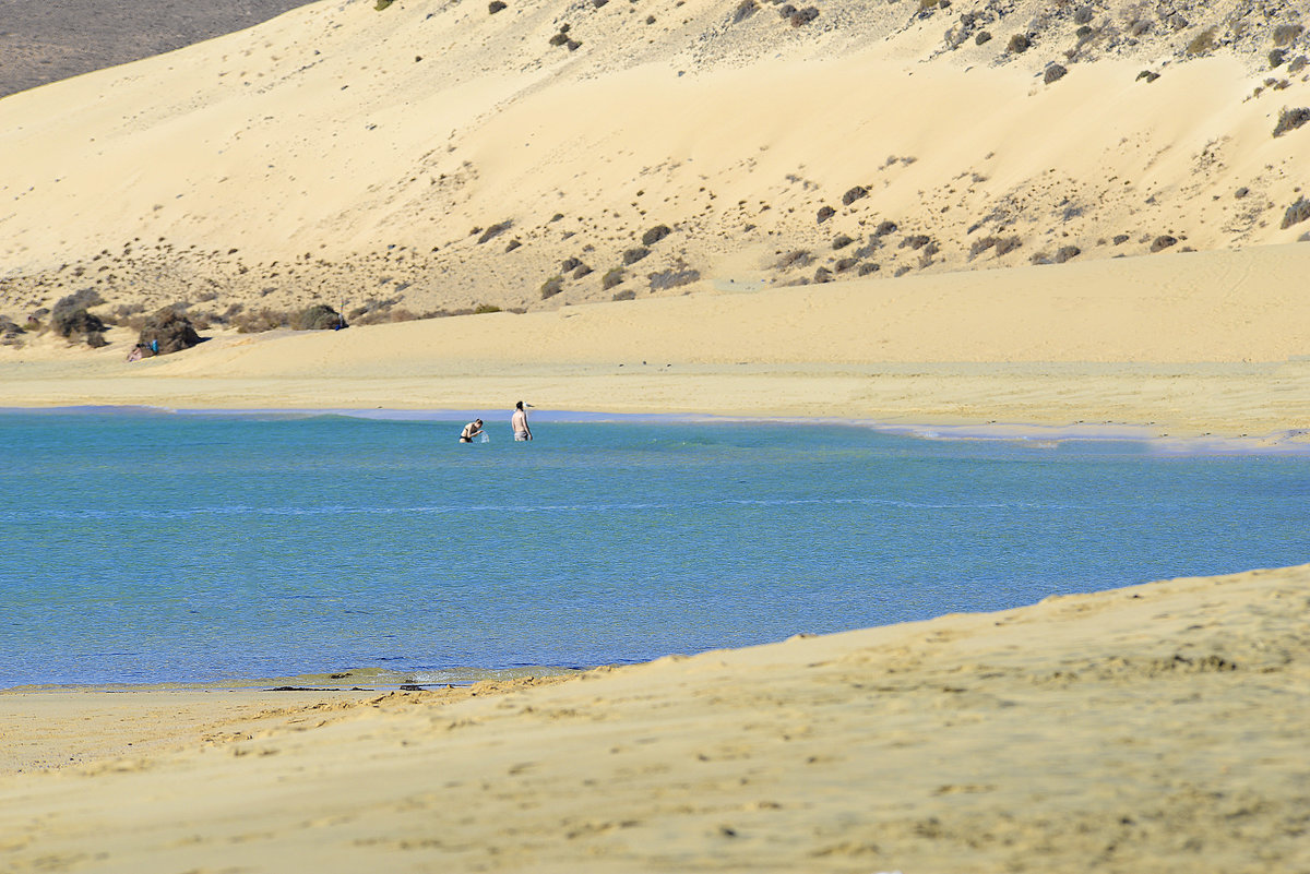 Die Dünen vor Risco El Paso auf der Insel Fuerteventura in Spanien. Aufnahme: 19. Oktober 2017.