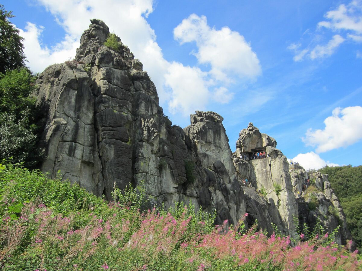 Die Externsteine bei Horn-Bad Meinberg im Teutoburger Wald am 06.08.2022