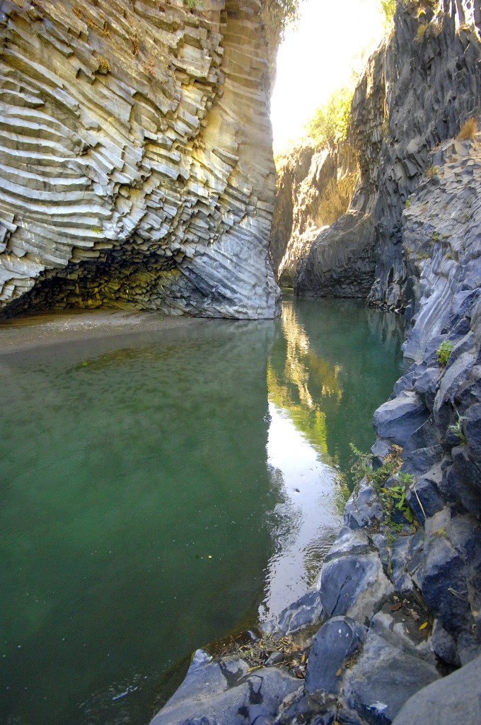 Die Gole dell’Alcantara Schluchten auf Sizilien. Aufnahmen: Juli 2013.