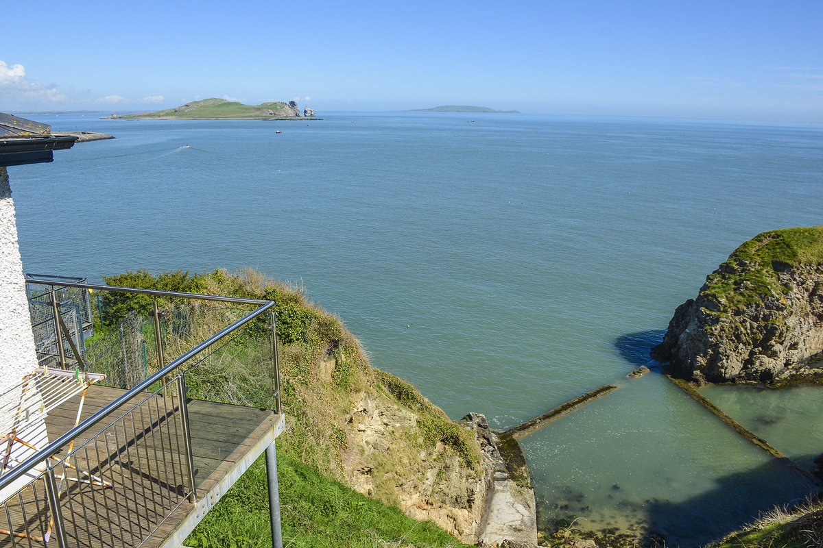 Die Irische See von Balscadden aus gesehen. Balscadden ist ein Aussichtspunkt östlich von Howth. Aufnahme: 12. Mai 2018.