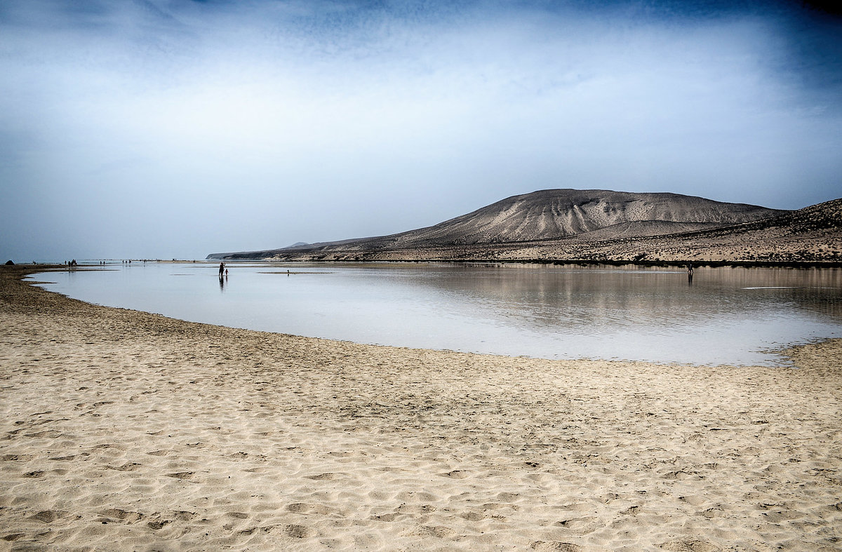 Die Lagunelandschaft südlich von Costa Calma auf der Insel Fuerteventura in Spanien. Aufnahme: 16. Oktober 2017.