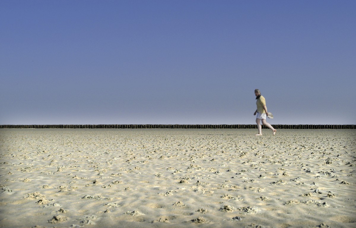 Ebbe im Wattenmeer vor Nordstrandischmoor in Nordfriesland. Aufnahme: Mai 2008.