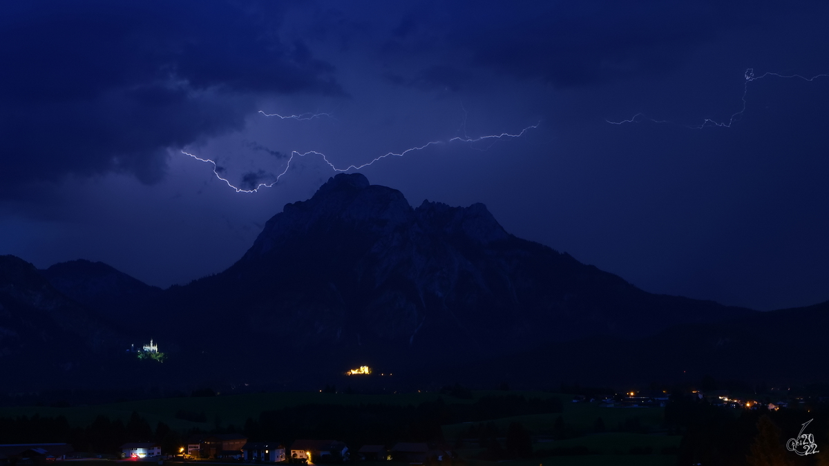 Gewitter über den Tegelberg. (Hopfen am See, Juli 2017)