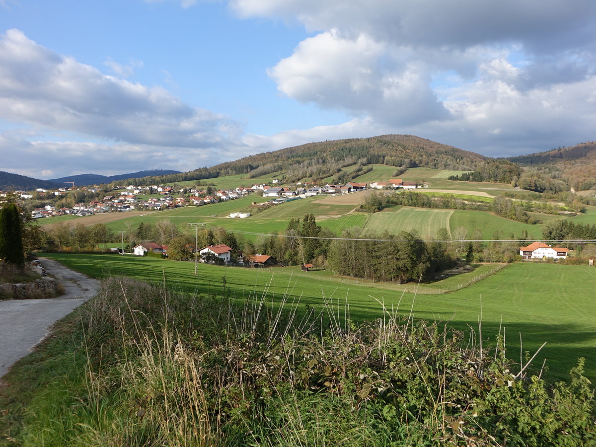 Höhenzug des Bayrischen Waldes bei Germannsdorf, Kreis Passau (21.10.2018)