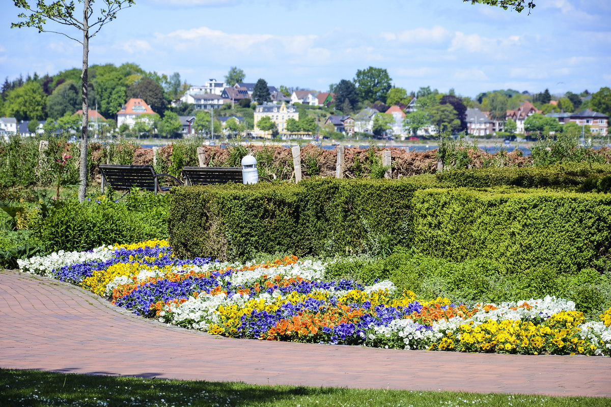 Im Kurpark am Südstrand von Eckernförde. Aufnahme: 11. Mai 2020.