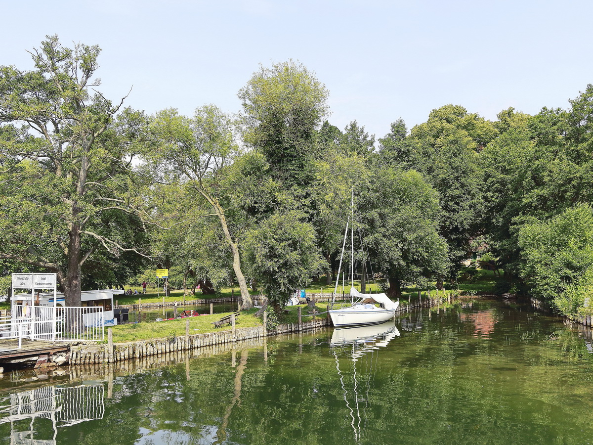 Insel Kaninchenwerder bei Schwerin am 02. August 2019.