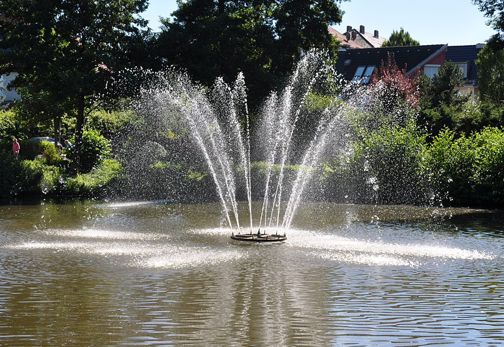 Kleiner Springbrunnen in einem Teich in Euskirchen - 01.08.2013