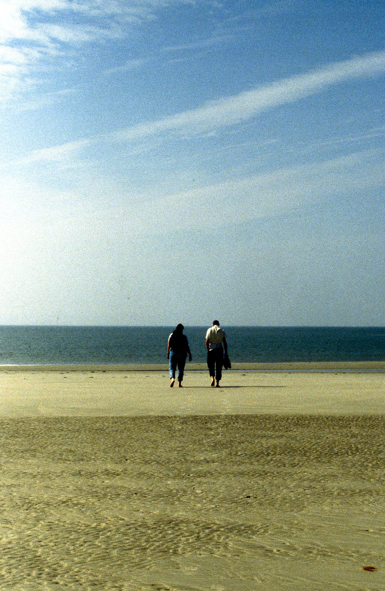 Kniepsand auf Amrum. Bild vom Dia. Aufnahme: August 1999.