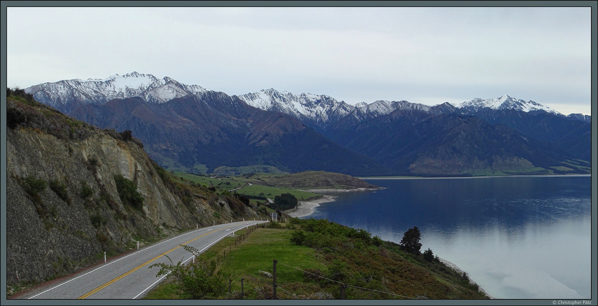 Lake Hawea ist der nördlichste der 5 großen Gletscherseen Neuseelands. (23.10.2016)