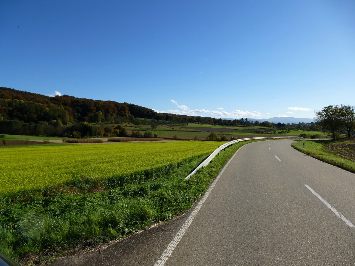 Landeck, Blick entlang der Landecker Strae Richtung Emmendingen, Okt.2013