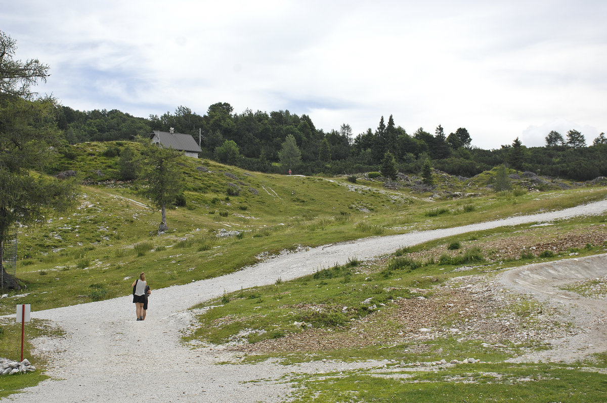 Landschaft am Berg Orlova Glava in Slowenien. Aufnahme: 2. August 2016.