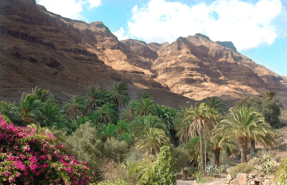 Landschaft an der Hauptstraße GC-60 auf Gran Canaria. Aufnahme: Oktober 2009.