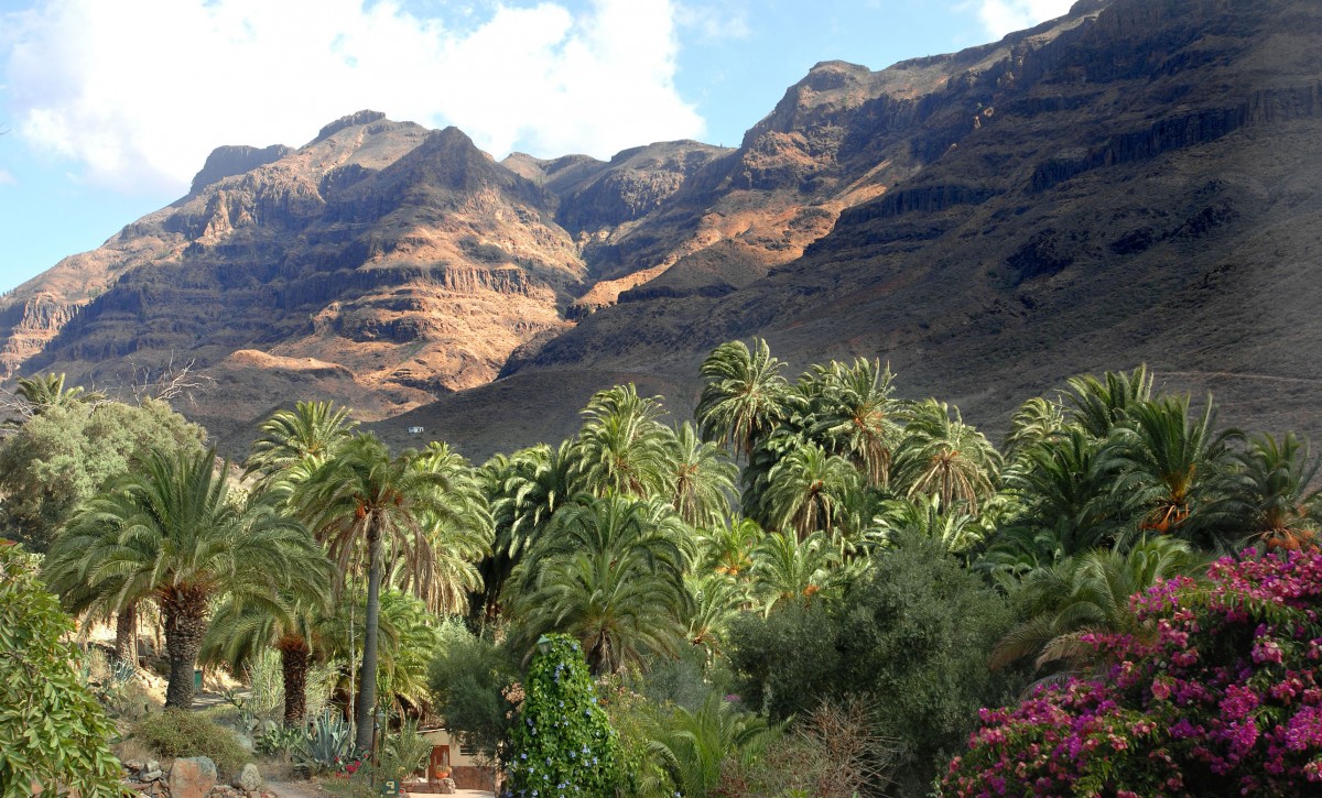 Landschaft an der Hauptstraße GC-60 auf Gran Canaria. Aufnahme: Oktober 2009.