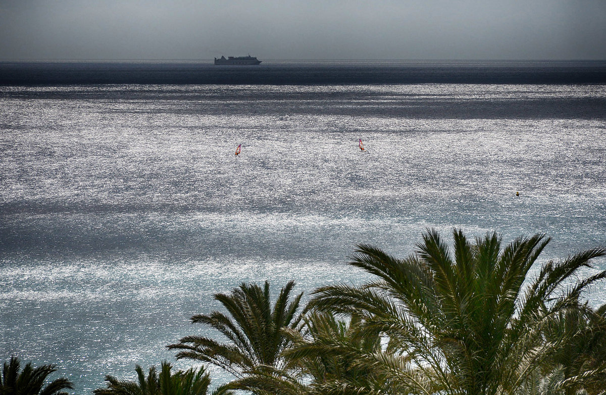 Meerblick vom Calle Punta del Rosquito in Costa Palma auf der Insel Fuerteventura, Spanien. Aufnahme: 22. Oktober 2017.