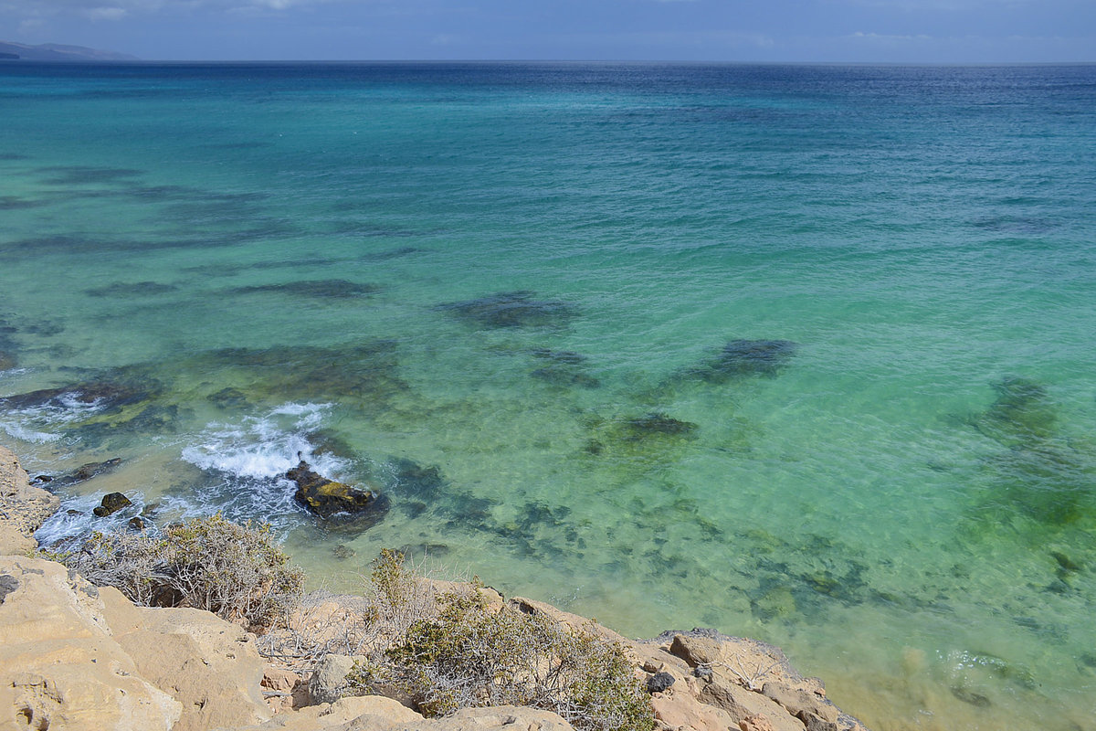 Meerblick vor Costa Calma auf der Insel Fuerteventura - Spanien. Aufnahme: 21. Oktober 2017.