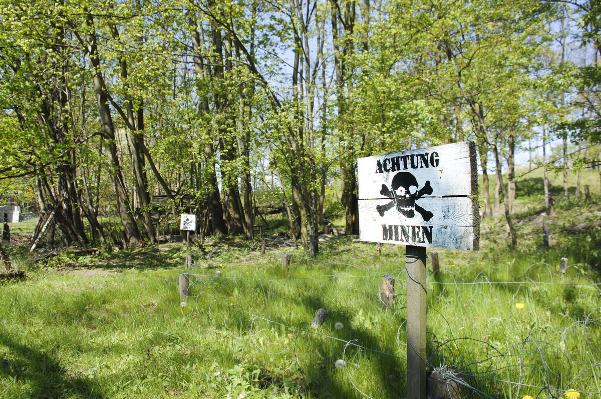 Minengebiet an der Festungsanlage Swinemünde (Świnoujście). Aufnahme: 7. Mai 2016.