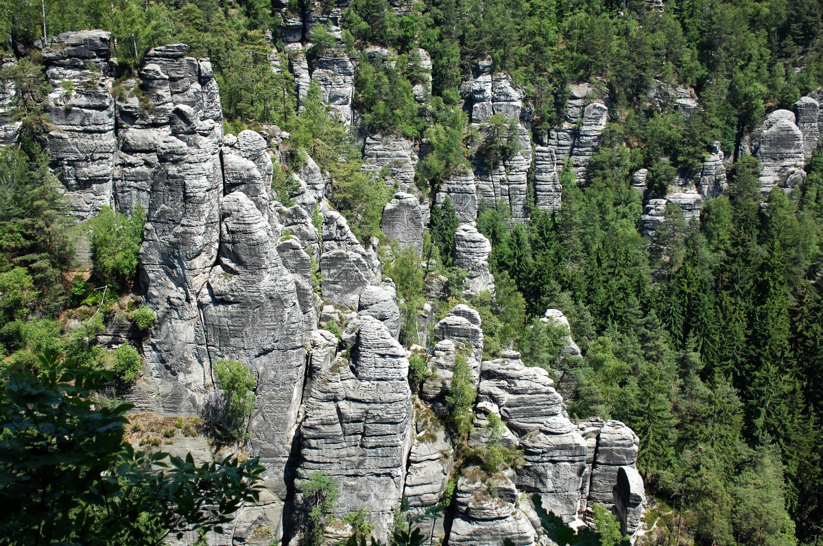 Nationalpark Sächsische Schweiz - Basteigebiet. Aufnahmedatum: 7. Juni 2014.