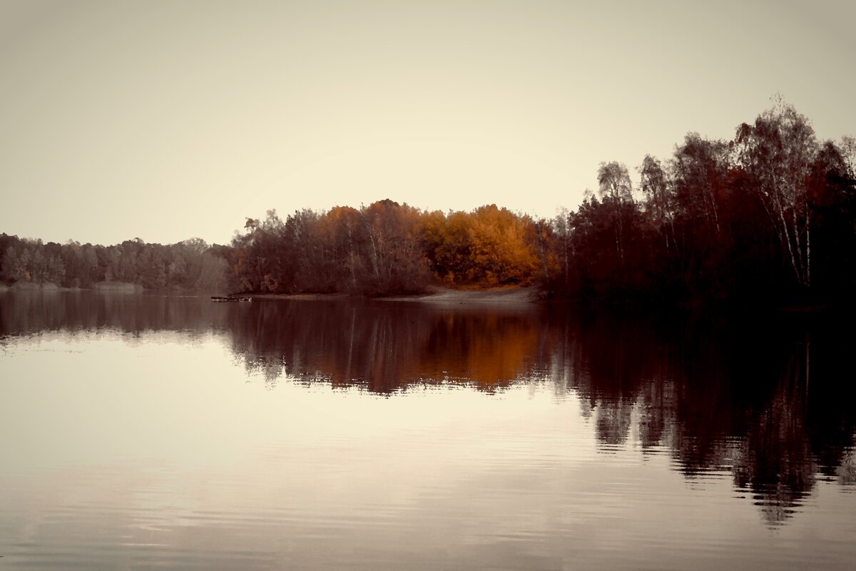 NEUENKIRCHEN (Kreis Steinfurt), 24.11.2019, am Offlumer See, ein durch Kies- und Sandabbau entstandener Baggersee