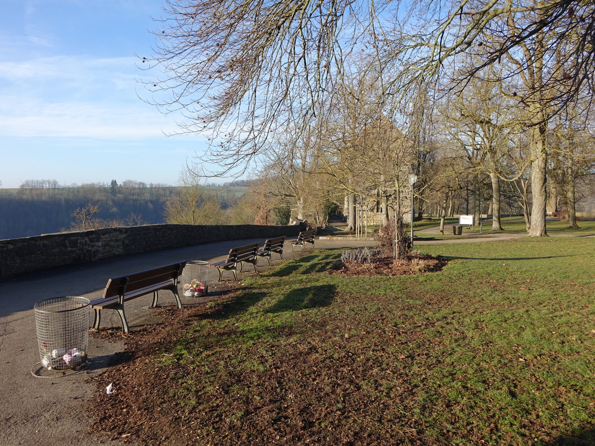 Park bei der Reichsburg in Rothenburg ob der Tauber (21.02.2021)