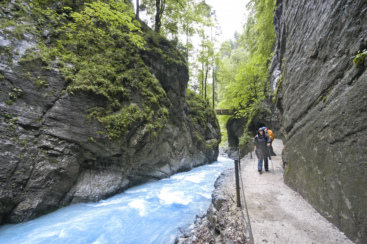 Partnachklamm südlich von Garmisch-Partenkirchen. Aufnahme: Juli 2008.