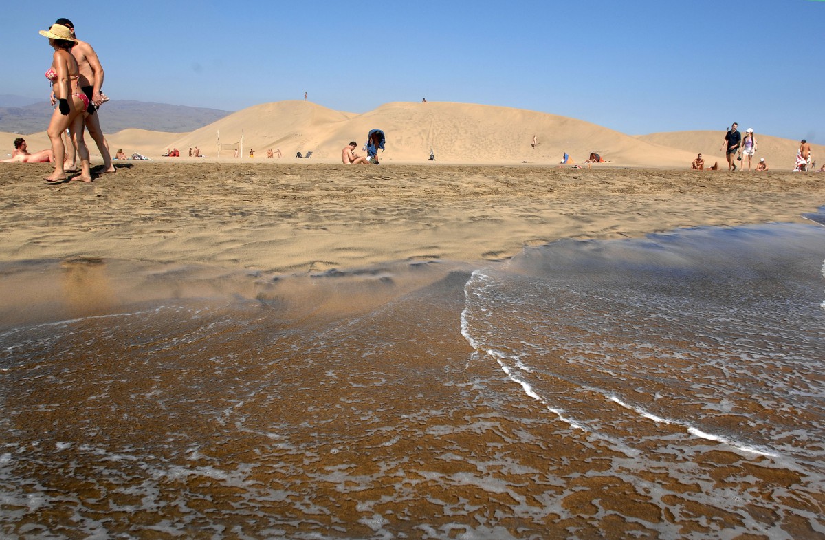 Playa de Maspalomas auf Gran Canaria. Aufnahme: Oktober 2009.