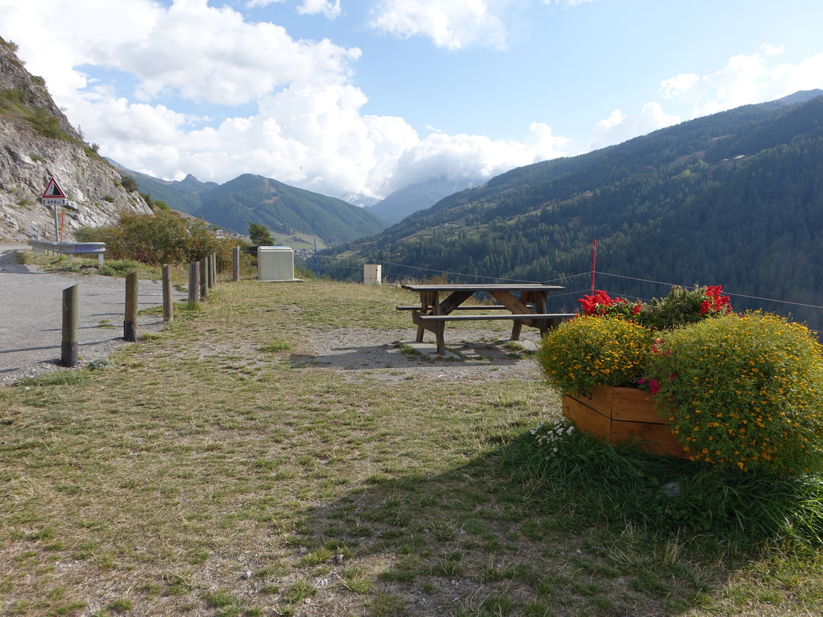 Rastplatz am Col de Vars an der D902 im Dept. Hautes-Alpes (23.09.2017)