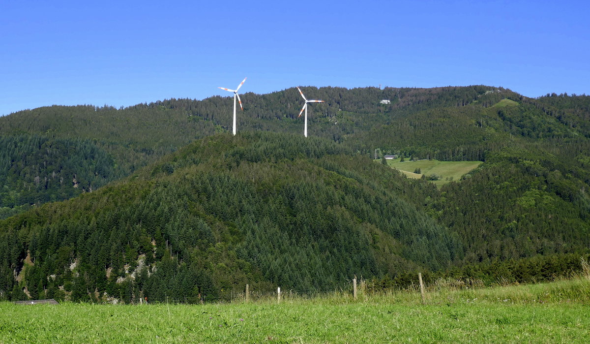 Schwarzwald, Blick vom Geiersnest/St.Ulrich zum 1284m hohen Schauinsland, Juli 2020