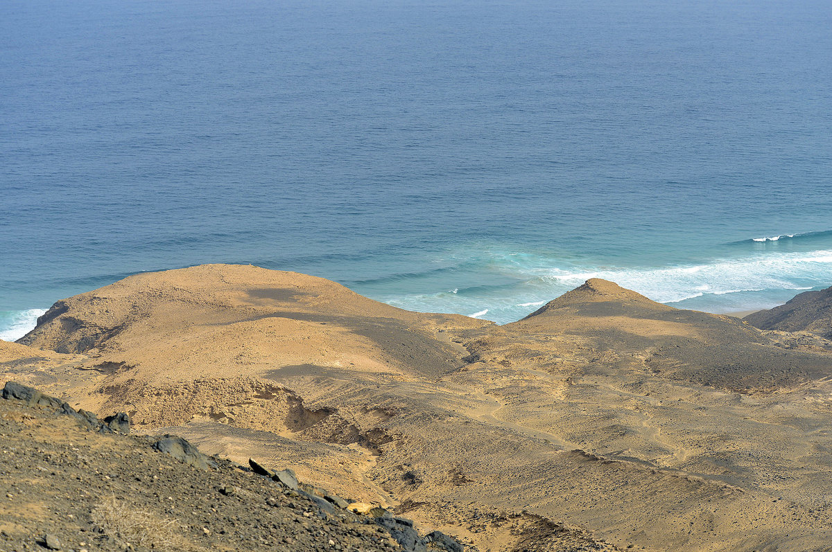 Seeblick von Montana Aguda auf der Insel Fuerteventura in Spanien. Aufnahme: 17. Oktober 2017.
